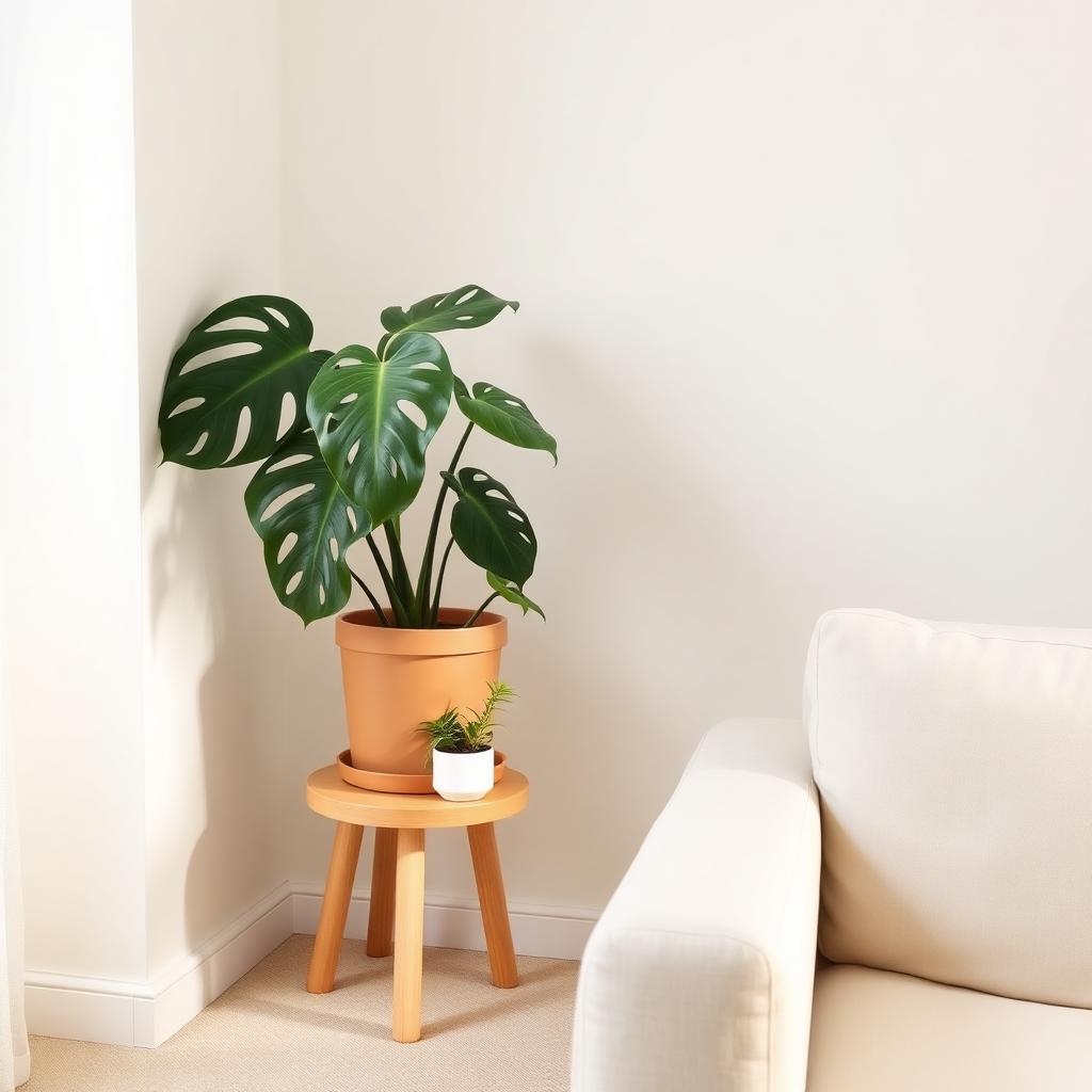 Home interior with plants on rent